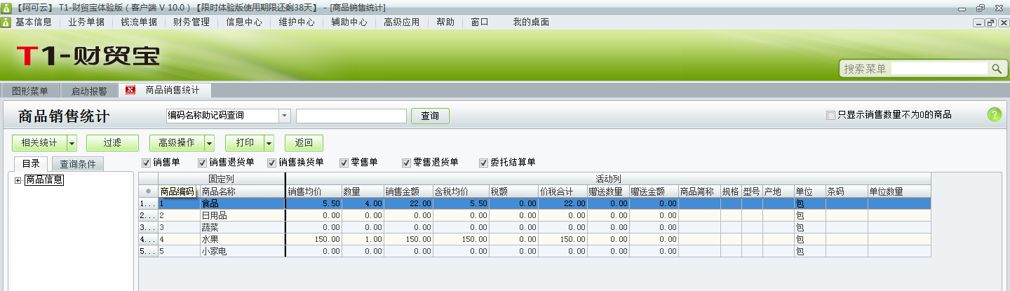 用友t1財貿寶10.0如何查詢銷售統(tǒng)計？