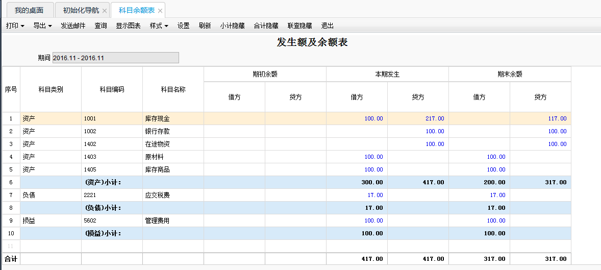 用友T+12.1如何查看科目余額表