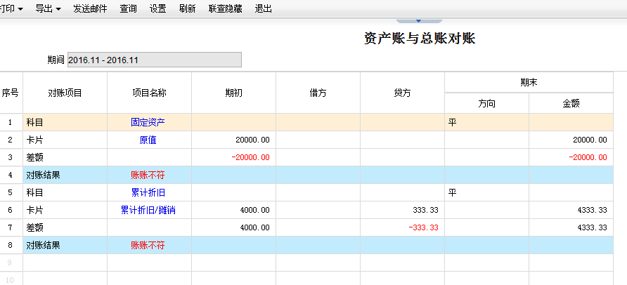 用友T+12.1如何查看固定資產(chǎn)與總賬對賬